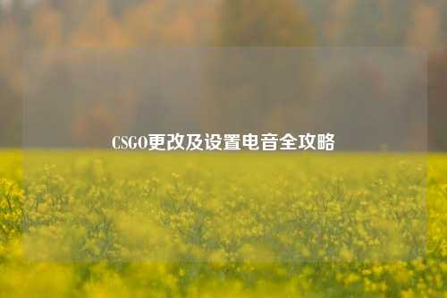CSGO更改及设置电音全攻略