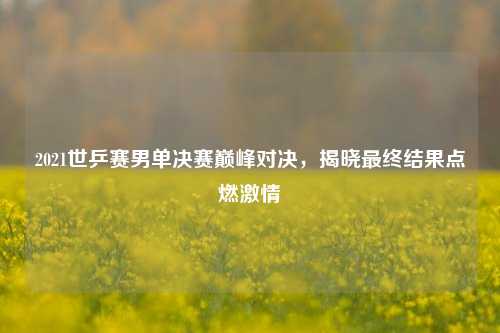 2021世乒赛男单决赛巅峰对决,揭晓最终结果点燃激情