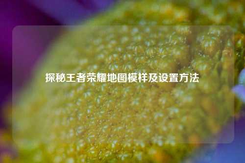 探秘王者荣耀地图模样及设置方法