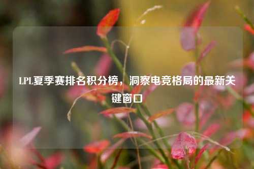 LPL夏季赛排名积分榜,洞察电竞格局的最新关键窗口