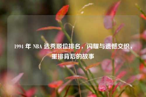 1994 年 NBA 选秀顺位排名,闪耀与遗憾交织,重排背后的故事