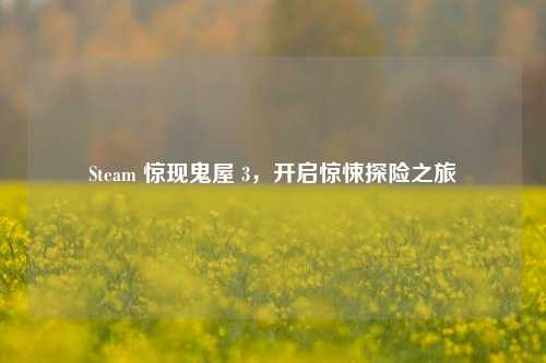 Steam 惊现鬼屋 3,开启惊悚探险之旅