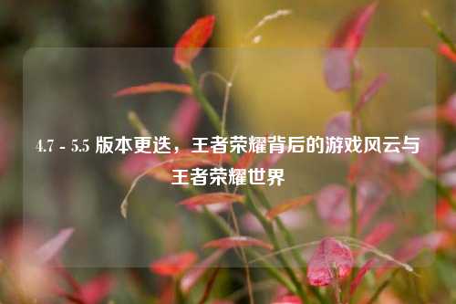 4.7 - 5.5 版本更迭,王者荣耀背后的游戏风云与王者荣耀世界