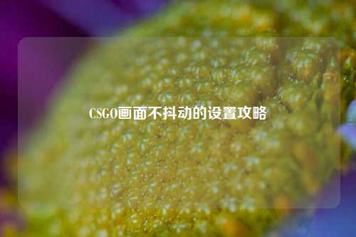 CSGO画面不抖动的设置攻略
