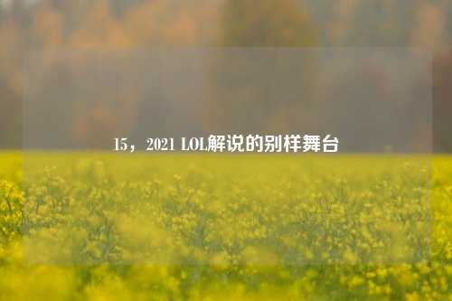 15,2021 LOL解说的别样舞台
