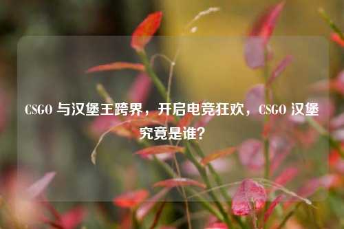 CSGO 与汉堡王跨界,开启电竞狂欢,CSGO 汉堡究竟是谁?