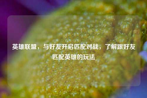 英雄联盟,与好友开启匹配对战,了解跟好友匹配英雄的玩法