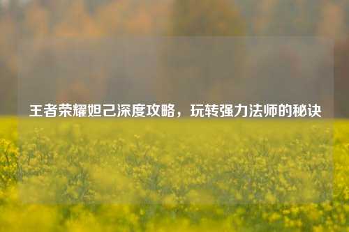 王者荣耀妲己深度攻略,玩转强力法师的秘诀