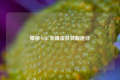 揭秘 LOL 至臻皮肤获取途径