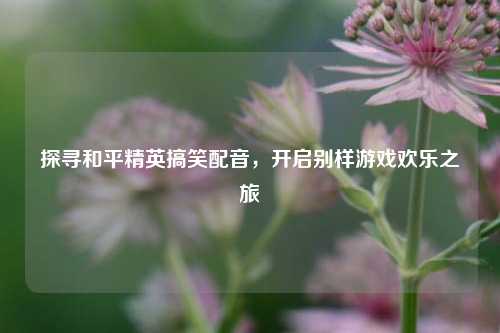 探寻和平精英搞笑配音,开启别样游戏欢乐之旅