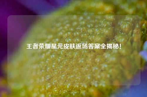 王者荣耀星元皮肤返场答案全揭秘!