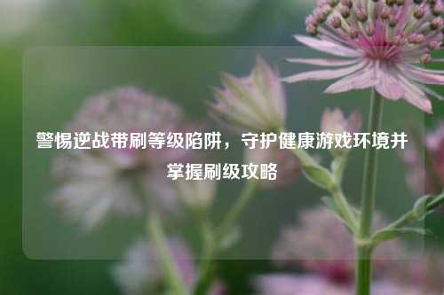 警惕逆战带刷等级陷阱,守护健康游戏环境并掌握刷级攻略