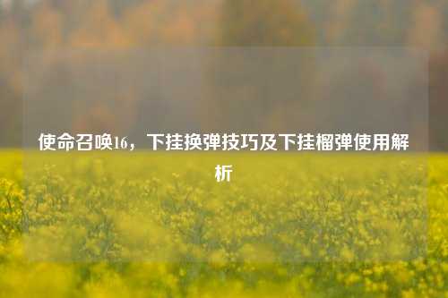 使命召唤16,下挂换弹技巧及下挂榴弹使用解析