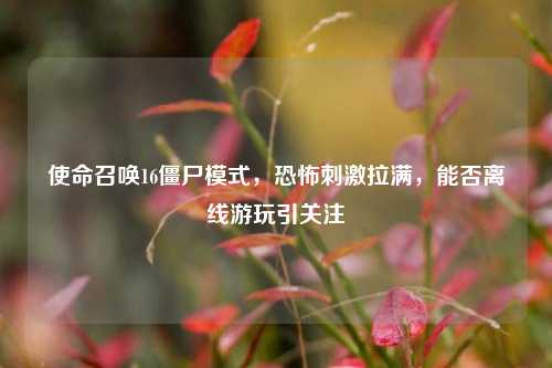 使命召唤16僵尸模式,恐怖刺激拉满,能否离线游玩引关注