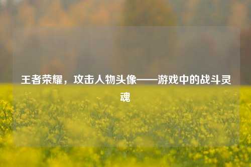 王者荣耀,攻击人物头像——游戏中的战斗灵魂