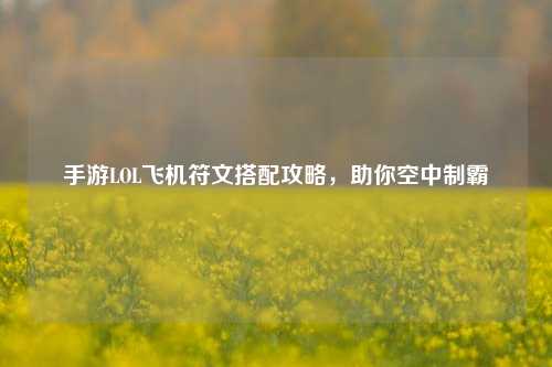 手游LOL飞机符文搭配攻略,助你空中制霸