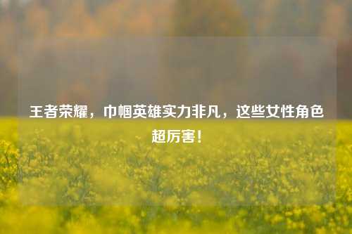 王者荣耀,巾帼英雄实力非凡,这些女性角色超厉害!