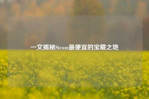 一文揭秘Steam最便宜的宝藏之地