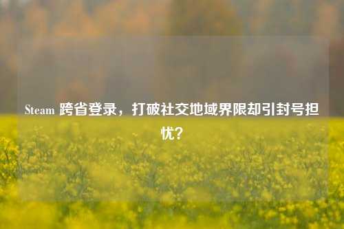 Steam 跨省登录，打破社交地域界限却引封号担忧？