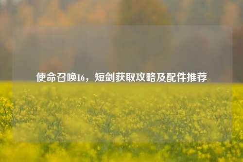 使命召唤16,短剑获取攻略及配件推荐
