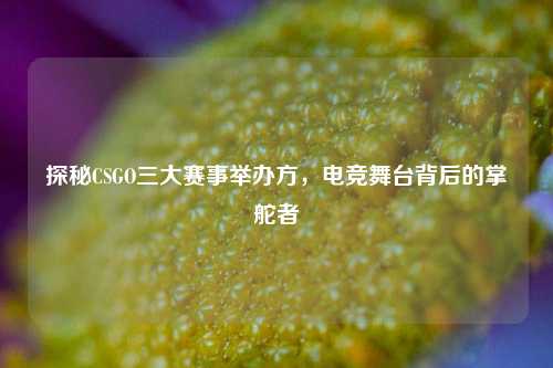 探秘CSGO三大赛事举办方,电竞舞台背后的掌舵者