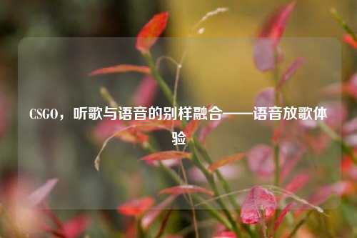 CSGO,听歌与语音的别样融合——语音放歌体验