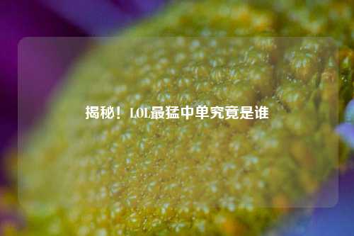 揭秘!LOL最猛中单究竟是谁