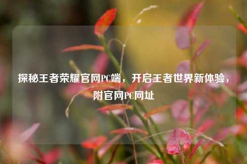 探秘王者荣耀官网PC端，开启王者世界新体验，附官网PC网址