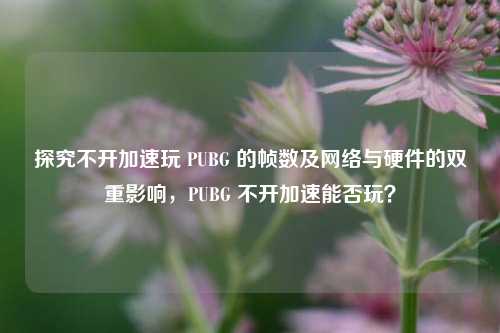 探究不开加速玩 PUBG 的帧数及网络与硬件的双重影响，PUBG 不开加速能否玩？