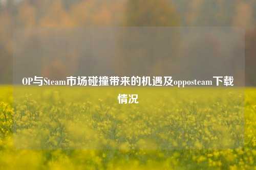 OP与Steam市场碰撞带来的机遇及opposteam下载情况
