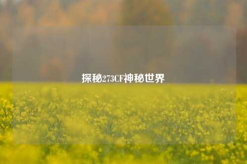 探秘273CF神秘世界
