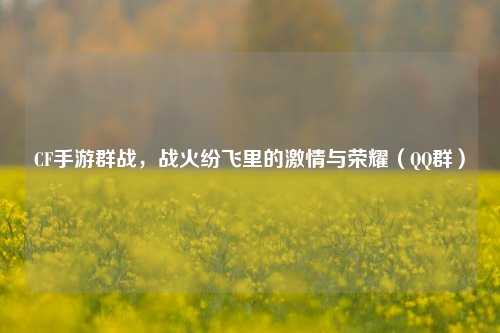 CF手游群战,战火纷飞里的激情与荣耀(QQ群)