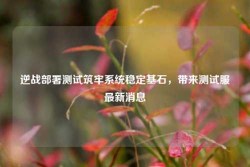 逆战部署测试筑牢系统稳定基石,带来测试服最新消息