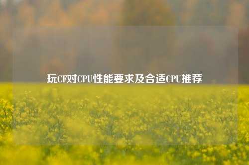 玩CF对CPU性能要求及合适CPU推荐