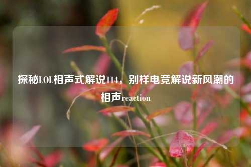 探秘LOL相声式解说114,别样电竞解说新风潮的相声reaction