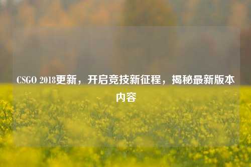 CSGO 2018更新，开启竞技新征程，揭秘最新版本内容