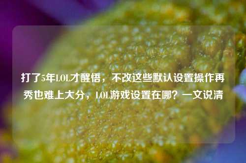 打了5年LOL才醒悟，不改这些默认设置操作再秀也难上大分，LOL游戏设置在哪？一文说清