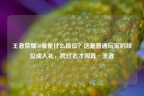 王者荣耀30星是什么段位？这是普通玩家的段位成人礼，跨过去才叫真·王者
