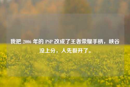我把 2006 年的 PSP 改成了王者荣耀手柄,峡谷没上分,人先裂开了。