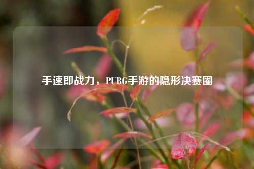手速即战力,PUBG手游的隐形决赛圈