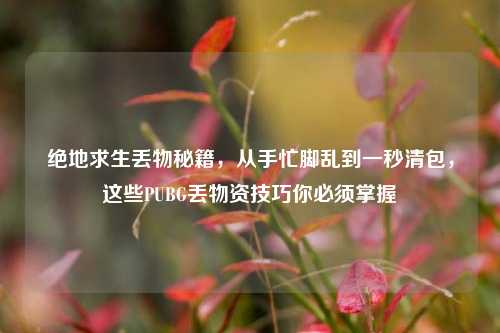 绝地求生丢物秘籍，从手忙脚乱到一秒清包，这些PUBG丢物资技巧你必须掌握