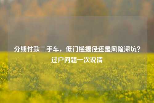 分期付款二手车,低门槛捷径还是风险深坑?过户问题一次说清