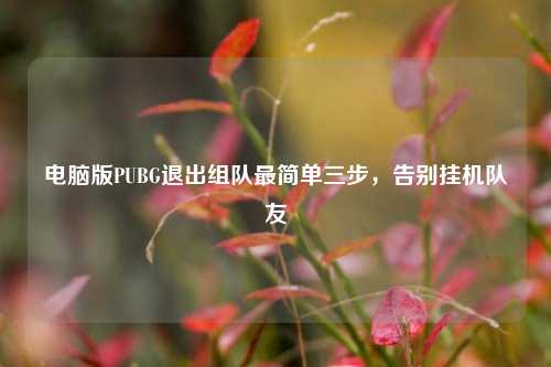 电脑版PUBG退出组队最简单三步,告别挂机队友