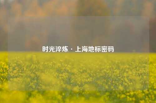 时光淬炼·上海地标密码