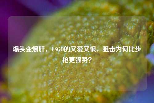 爆头变爆肝,CSGO的又爱又恨,狙击为何比步枪更强势?