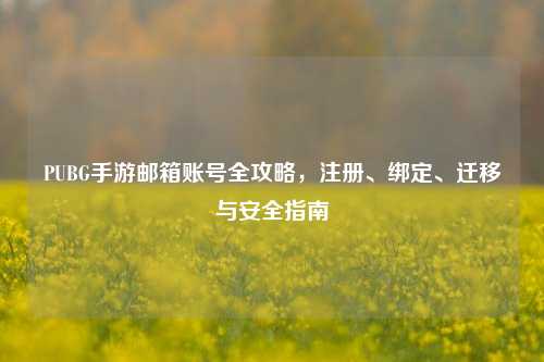 PUBG手游邮箱账号全攻略，注册、绑定、迁移与安全指南
