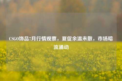 CSGO饰品7月行情观察,夏促余温未散,市场暗流涌动