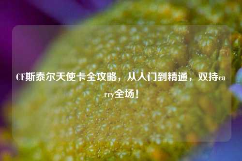 CF斯泰尔天使卡全攻略，从入门到精通，双持carry全场！