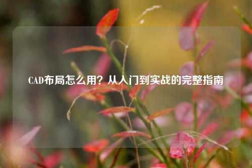 CAD布局怎么用?从入门到实战的完整指南