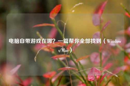 电脑自带游戏在哪?一篇帮你全部找到(Windows/Mac)